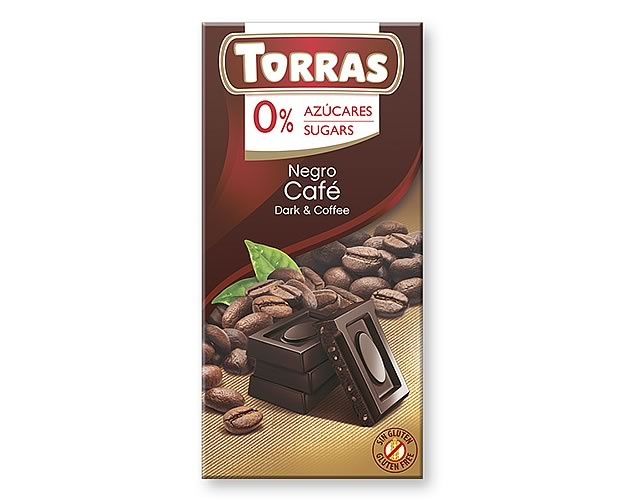 Torras No Added Sugar Dark Chocolate Bar Coffee 75 g