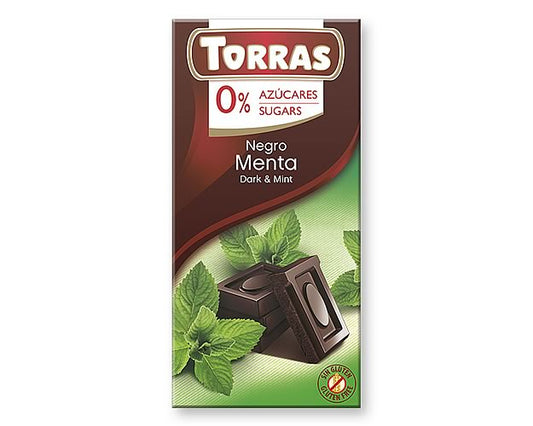 Torras No Added Sugar Dark Chocolate Bar with Mint 75 g