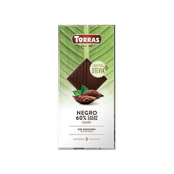 Torras Dark Chocolate With Stevia No Sugar 100g Torras