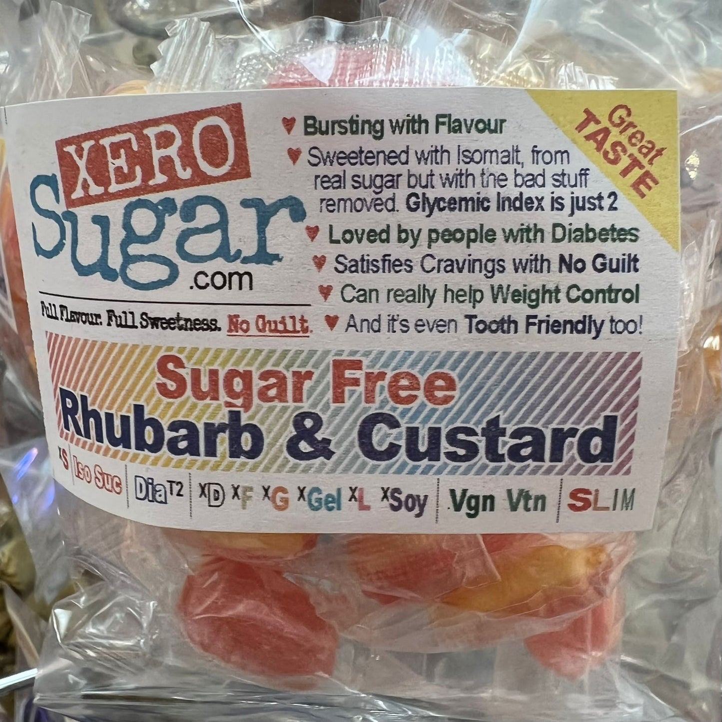 Rhubarb & Custard  :::  Xero Sugar Sweets