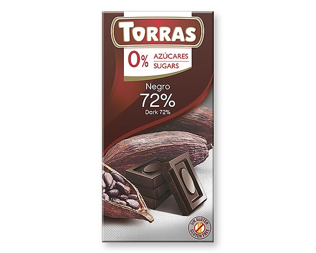 Torras No Added Sugar Dark Chocolate Bar 72% 75 g – Xero Sugar